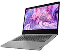 A silver laptop